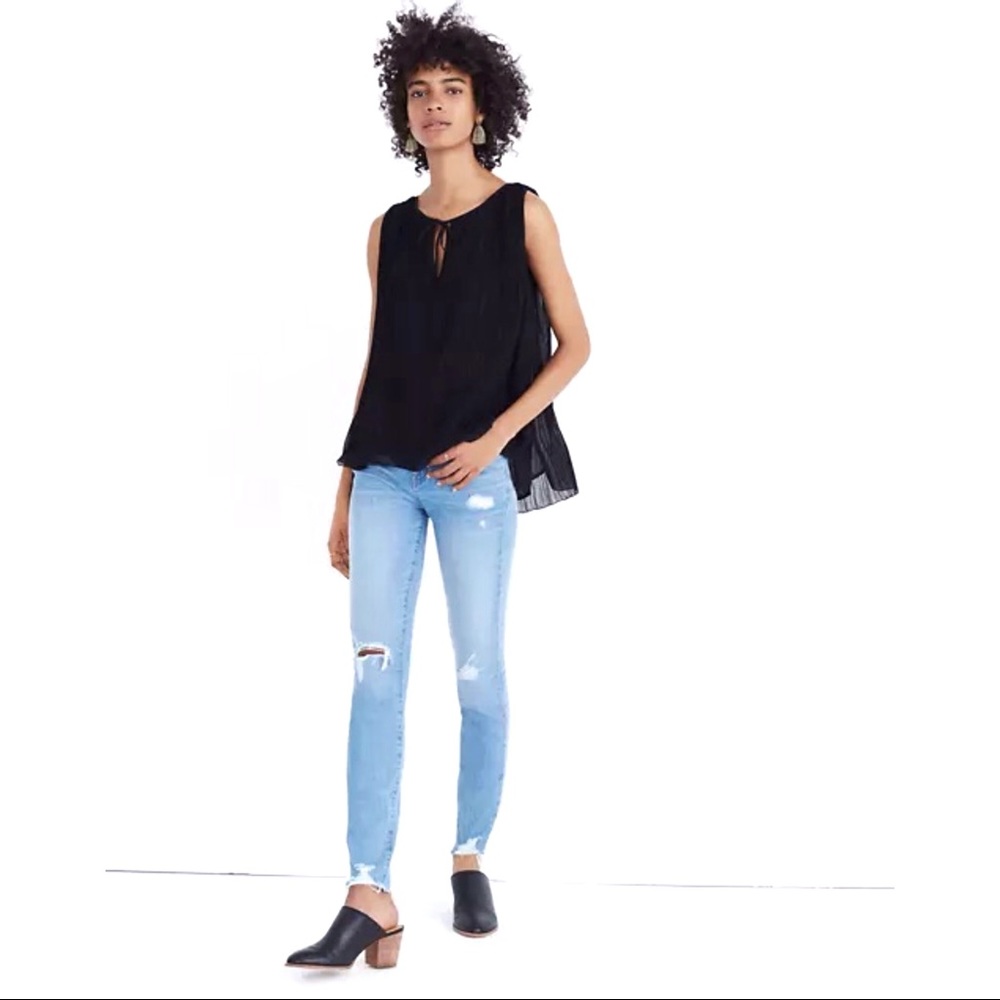 NWT Madewell Pleated Tank in True Black